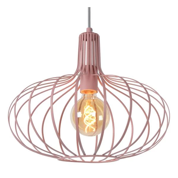 Lucide MERLINA - Hanglamp - Ø 38 cm - 1xE27 - Roze - detail 3